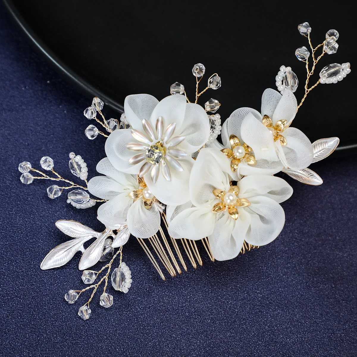 Elegant Crystal Pearl Flower hair clips Wedding Accessories Hair Comb Bridal  tiara hair accessories for women