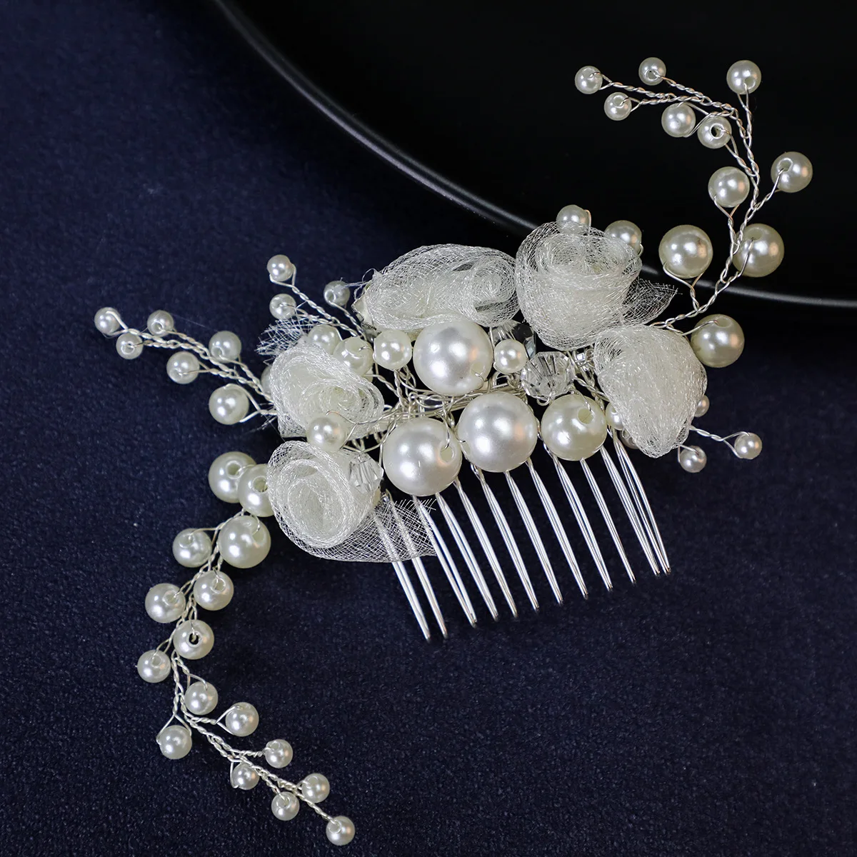 Elegant Crystal Pearl Flower hair clips Wedding Accessories Hair Comb Bridal  tiara hair accessories for women