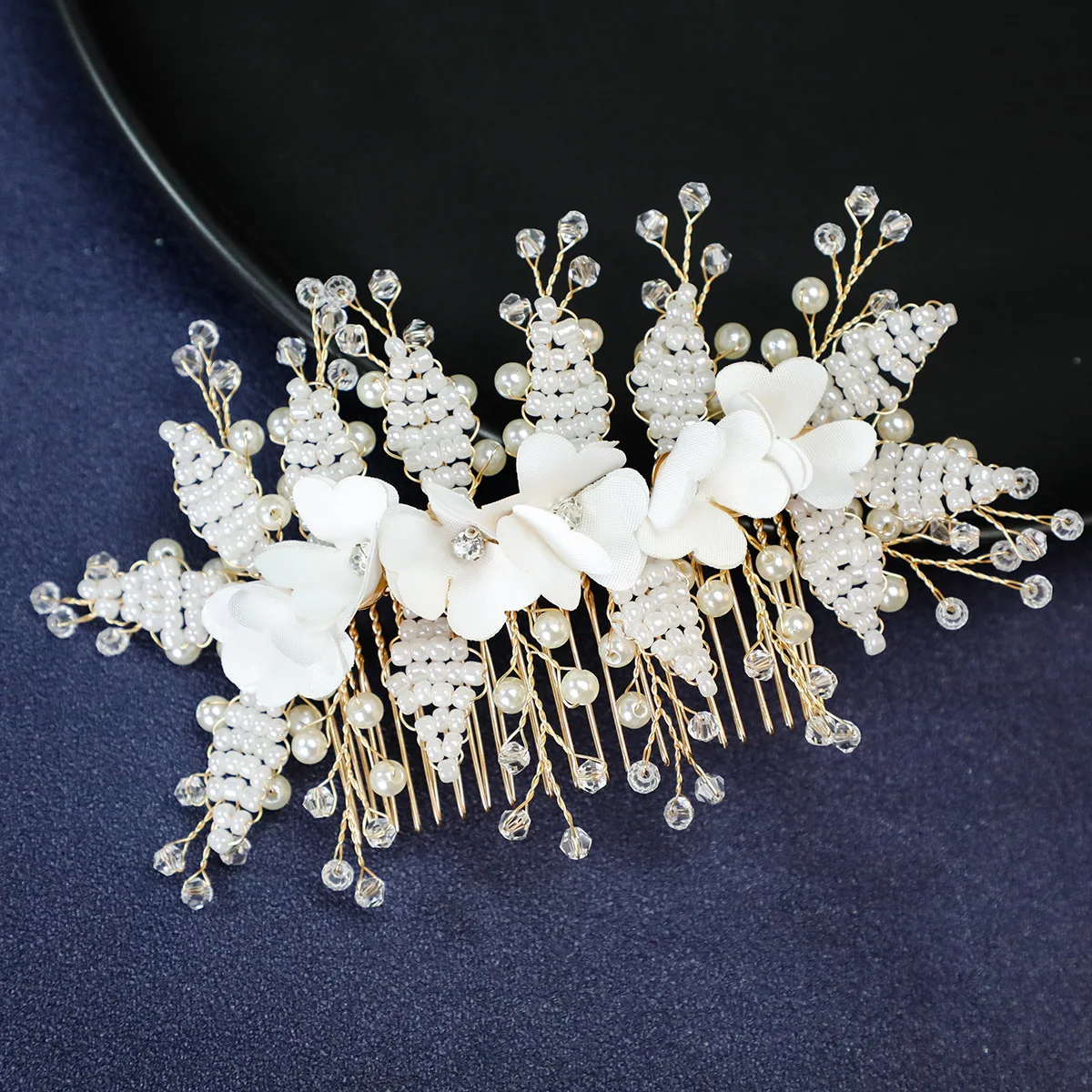 Elegant Crystal Pearl Flower hair clips Wedding Accessories Hair Comb Bridal  tiara hair accessories for women