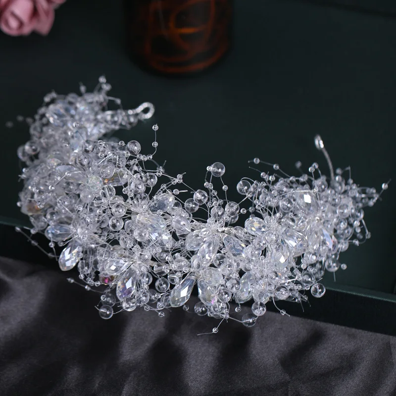 Crystal Wedding Headband Crown Tiara For Women Bride Rhinestone Bridal Wedding Hair Accessories Jewelry Band Headband Tiara Gift