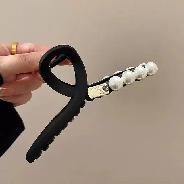 Vintage Korean Hair Claw Clip Pearl Female Frosted Large Elegant Hair Crab Hair Clip Headdress Female Jewelry Accessory Gift