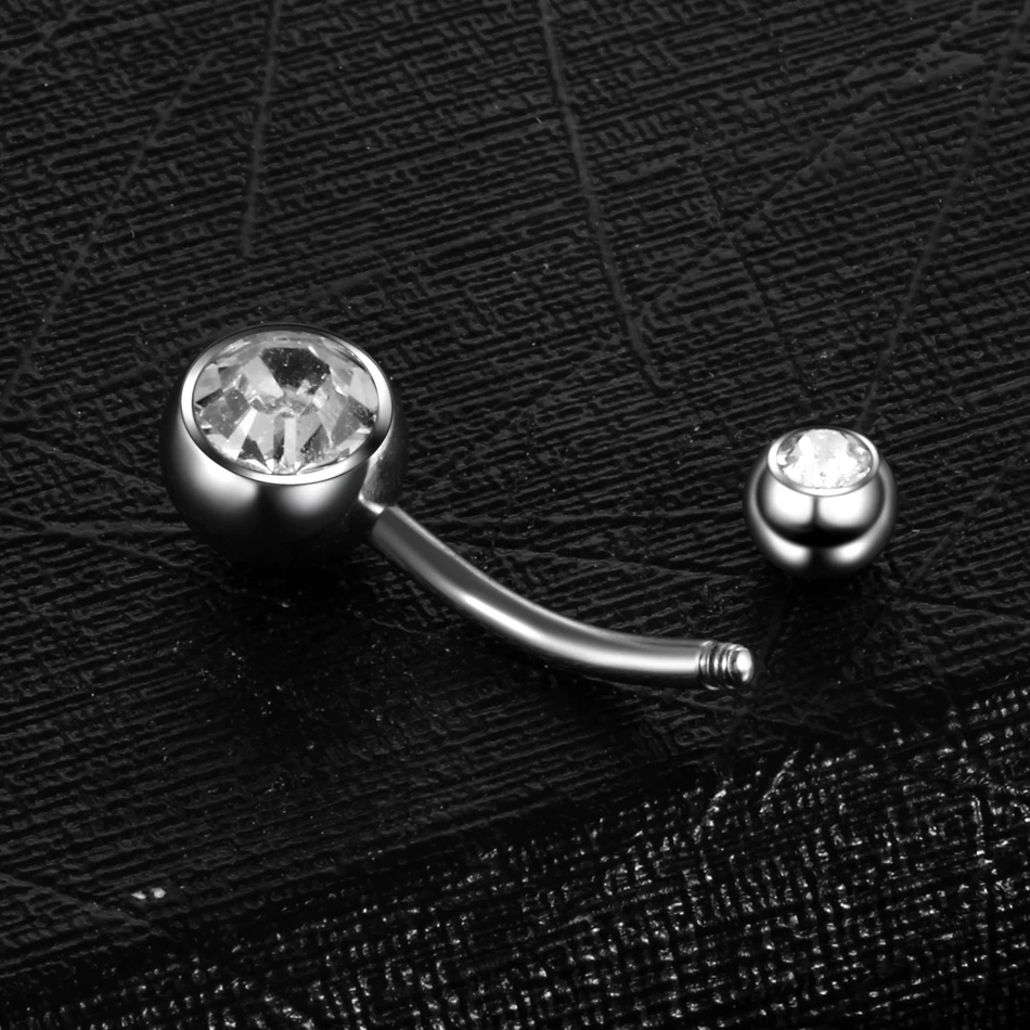1PC Titanium Piercings 14G Navel Belly Button Piercing Crystal Gem Ombligo Piercing Helix Dangle Earring Piercings Body Jewelry