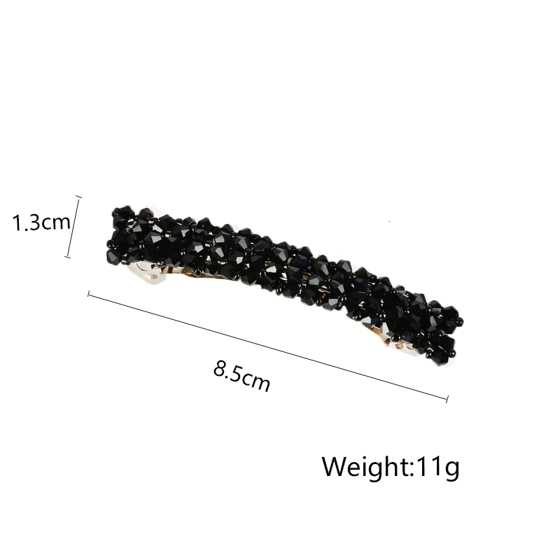 Women Sweet Color Crystal Spring Hair Clips Pins Handmade Beads Hair Barrettes Fashion Simple Hair Accessories Headwear