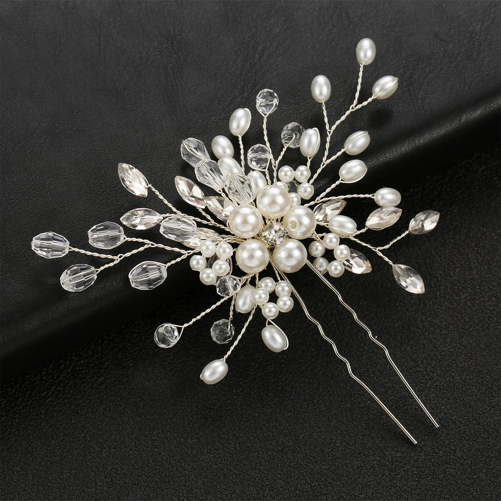 Women Hair Combs U Shape Pearl Hair Clips Accessories Head Ornaments Jewelry Bridal Headpiece Hairstyle Design Tools