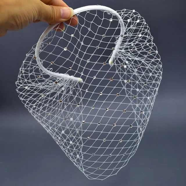 Birdcage Veil Blusher Veil White Headband Veil for Bridal Fascinators Black Face Net Mask Hair Jewelry Accessories Veils