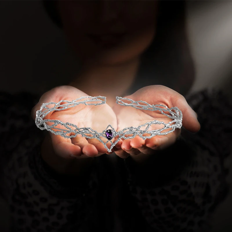 Women Round Elves Crown Tiara Waterdrop Zircon Headband Bridal Hair Accessories Jewelry Wedding Headwear