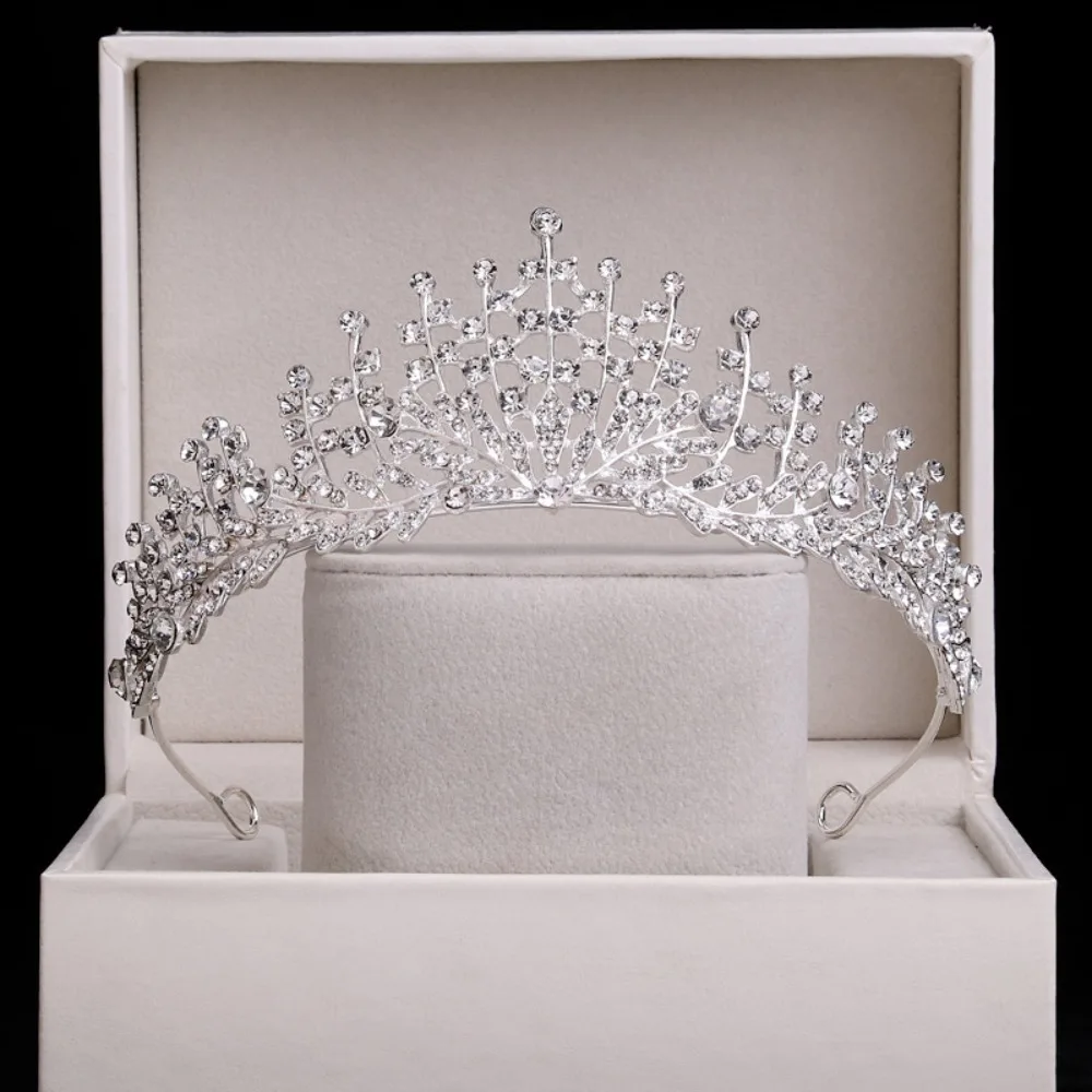Retro Colorful Vintage Wedding Princess Elegant Baroque Hair Accessories Crystal Crown Rhinestone Tiara Bride Crown