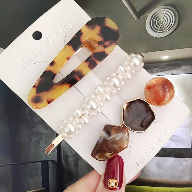 3/4pcs Set Pearl Hair Clip For Women Korean Hairpins Geometric Crystal Hair Barrettes Girl Hairgrip Hair Accessories