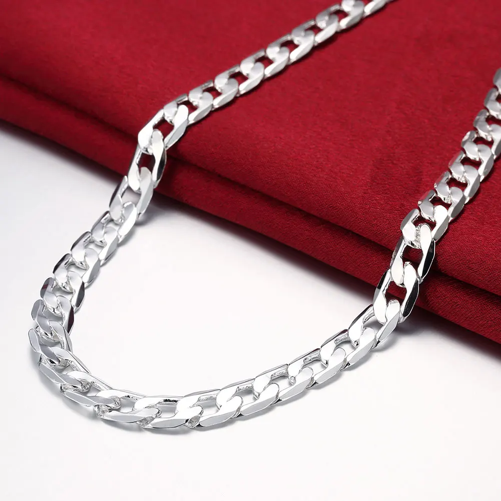 Hot classic 10MM Chain 925 Sterling Silver Necklace for men's 20/24 inches luxury Popular brands Jewelry wedding Christmas gifts