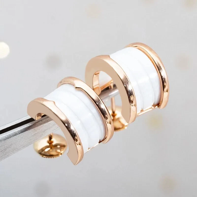 Hot selling 925 sterling silver ceramic rotatable gear pendant necklace for men and women fashion luxury jewelry party jewelry