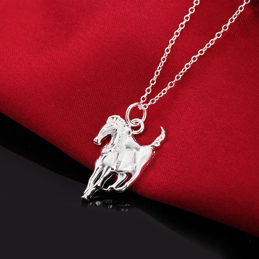 Holiday gifts 925 Sterling Silver Necklace For Women man elegant horse pendants noble party Wedding Jewelry