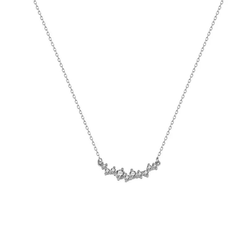 0.9ct 100% Real Moissanite Necklace Brilliant Diamond Smile Pendant Necklace for Women Girls Wedding Party Gift Jewelry