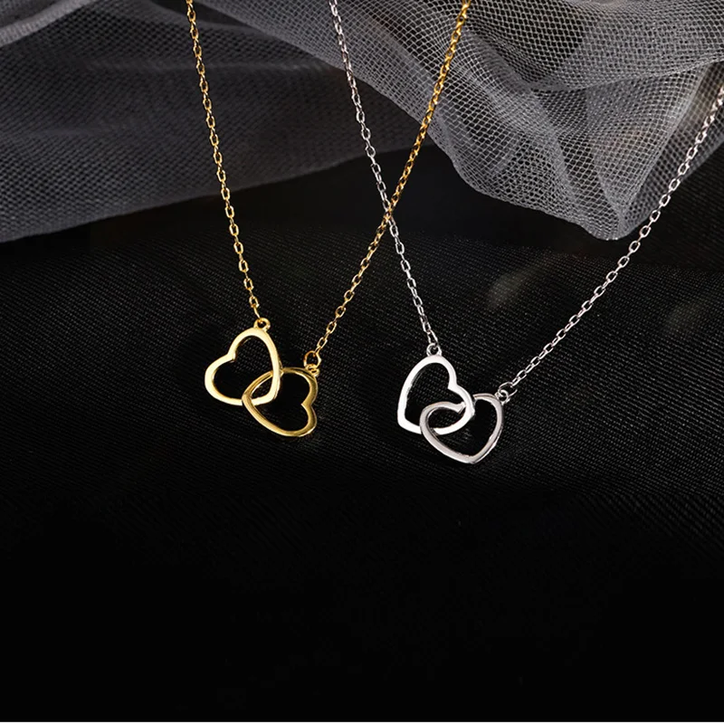 Heart Shaped 925 Sterling Silver Necklace Delicate Geometric Choker O Chain Birthday Gift Fashion Women JewelryProduct sellp