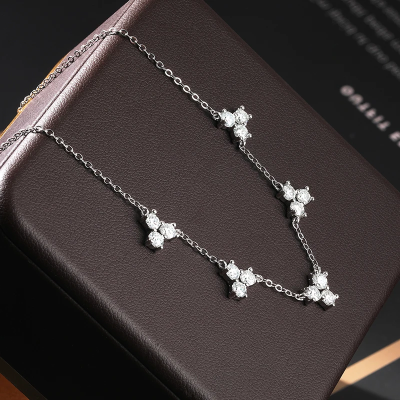 KNOBSPIN 3mm D Color Moissanite Necklace Lab Diamond GRA Certified Fine Jewelry 925 Sterling Silver Necklaces Wedding for Women