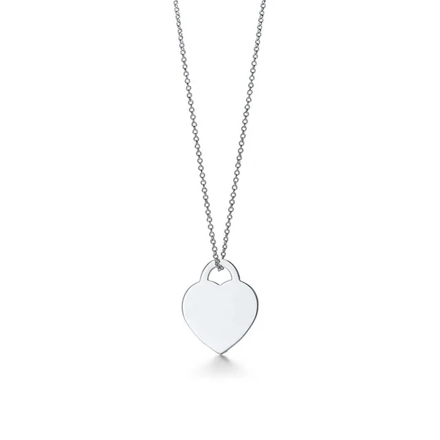 Women's Fashion Sweet Jewelry 100% S925 Sterling Silver Heart Shape Pendant Necklace Wedding Party Holiday Exquisite Gift