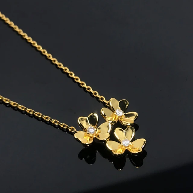 High Quality 925 Sterling Silver Fashion 3 Flowers Ladies Necklace Frivole Clover Pendant For Women Luxury Brand Jewelry Sets