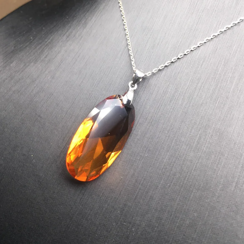 FFGems Oval 15*30m Zultanite 100% Silver 925 pendant with chain Color Change stone Fine Jewelry For Women girl Party Gift Box
