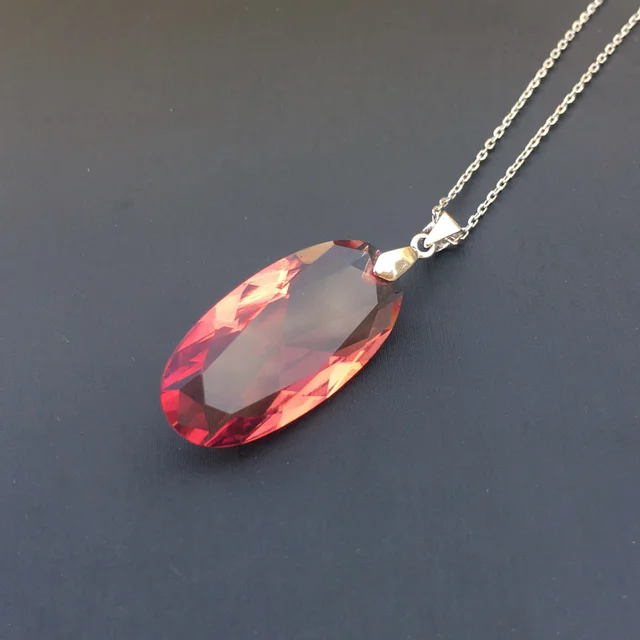FFGems Oval 15*30m Zultanite 100% Silver 925 pendant with chain Color Change stone Fine Jewelry For Women girl Party Gift Box