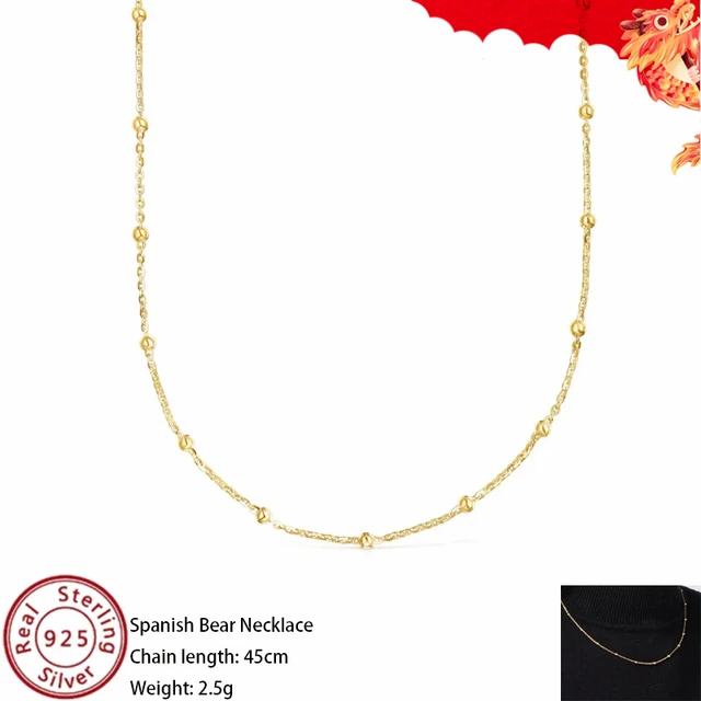 Exquisite Ladies' Necklace Pendant with High-quality Spanish Bear Royal Jewelry Is Very Suitable for Daily Wear.