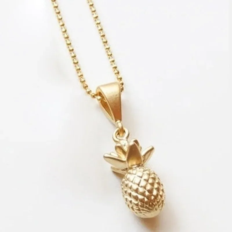 1pc Fashion Stainless Steel Necklace Women's Lover Gold And Silver Color Pineapple Pendant Necklace Engagement JewelryProduct se