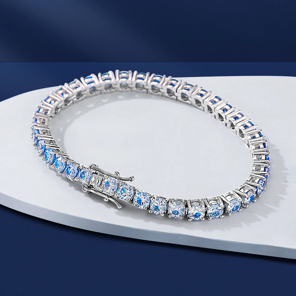 GRA Certified Moissanite Tennis Bracelet for Women 3mm-6.5mm D Color VVS1 Diamond Original S925 Sterling Silver Wedding Jewelry