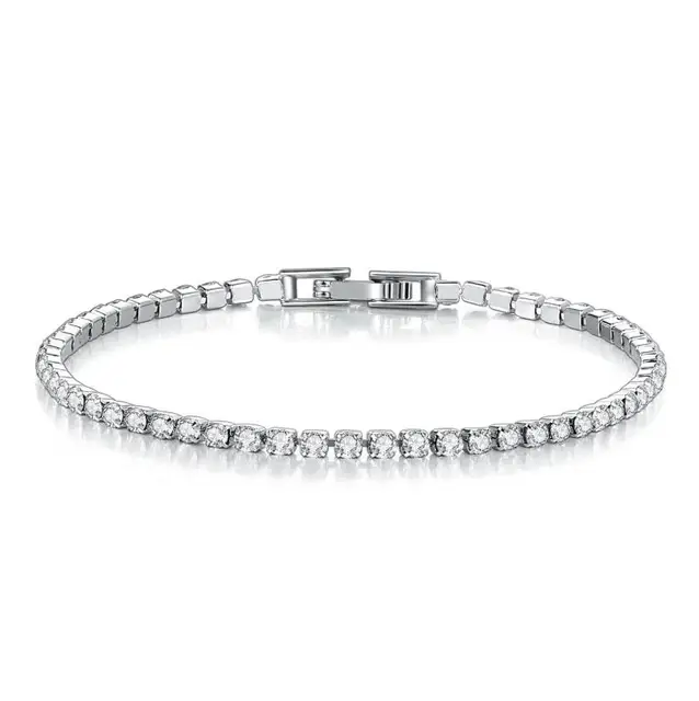 Moissanite Tennis Bracelet with Certificate 925 Sterling Silver Plated Gold Bracelets 3/4/5/6.5mm Diamond Bangle for Women Men