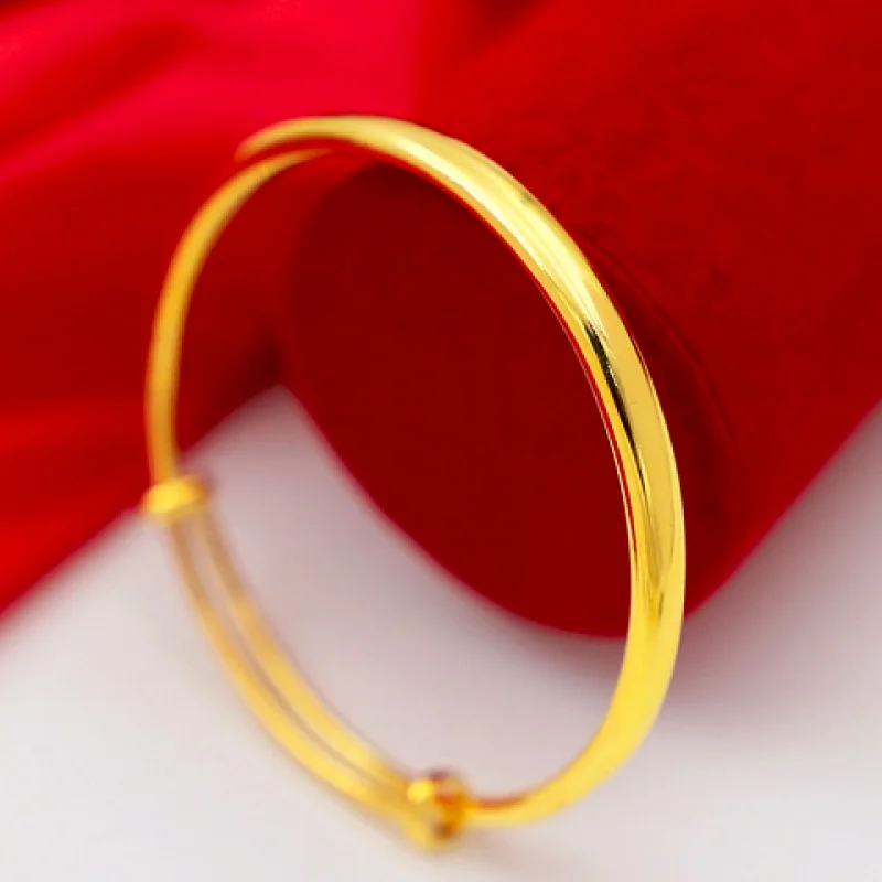 Gold Store Same Style 9999 Real Gold Bracelet Fashion Dragon and Phoenix Chengxiang 18K Real Gold Solid Bracelet 5D Adjustable
