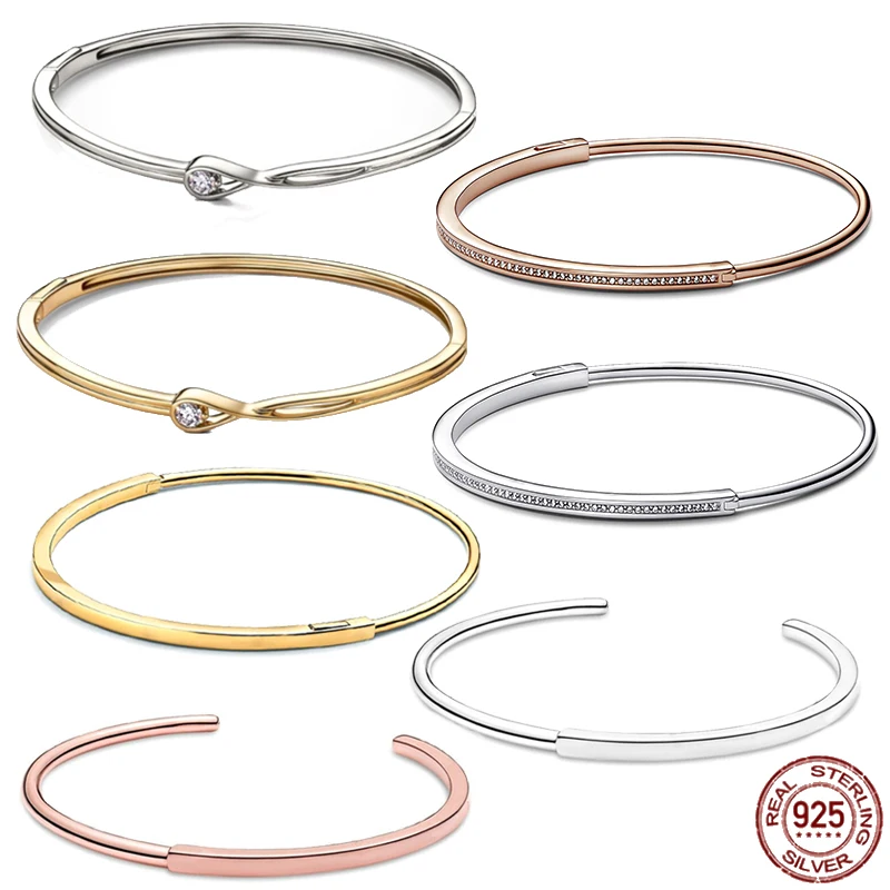 Fashionable and luxurious 925 sterling silver charm I-D bracelet water drop bracelet fit Valentine's Day charm exquisite jewelry