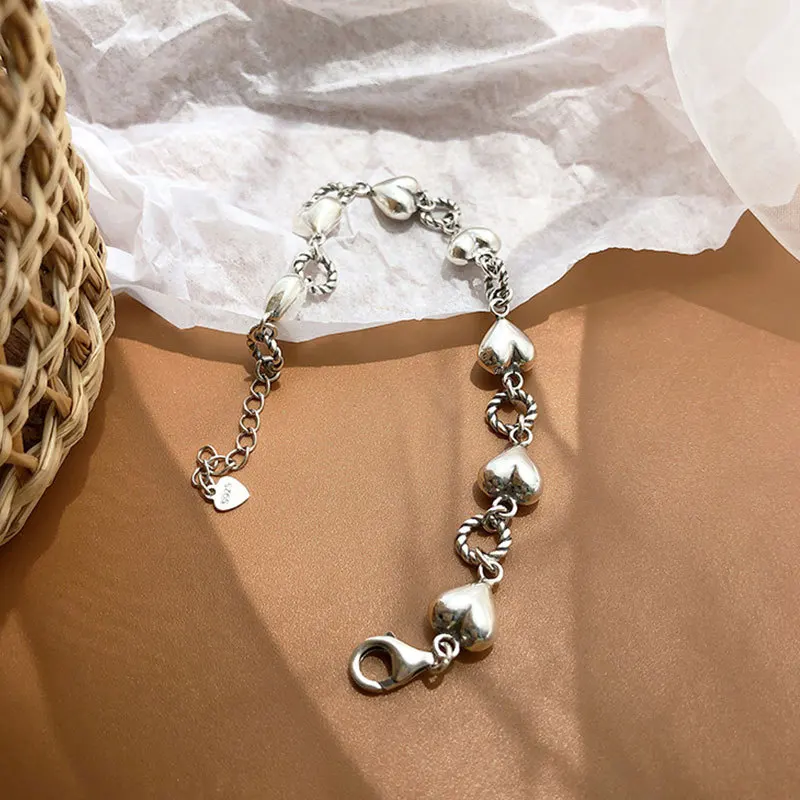 VENTFILLE 925 Sterling Silver Square Charms Bracelet for Women Ball Hip Hop Thai Jewelry 2023 New Dropship Wholesale