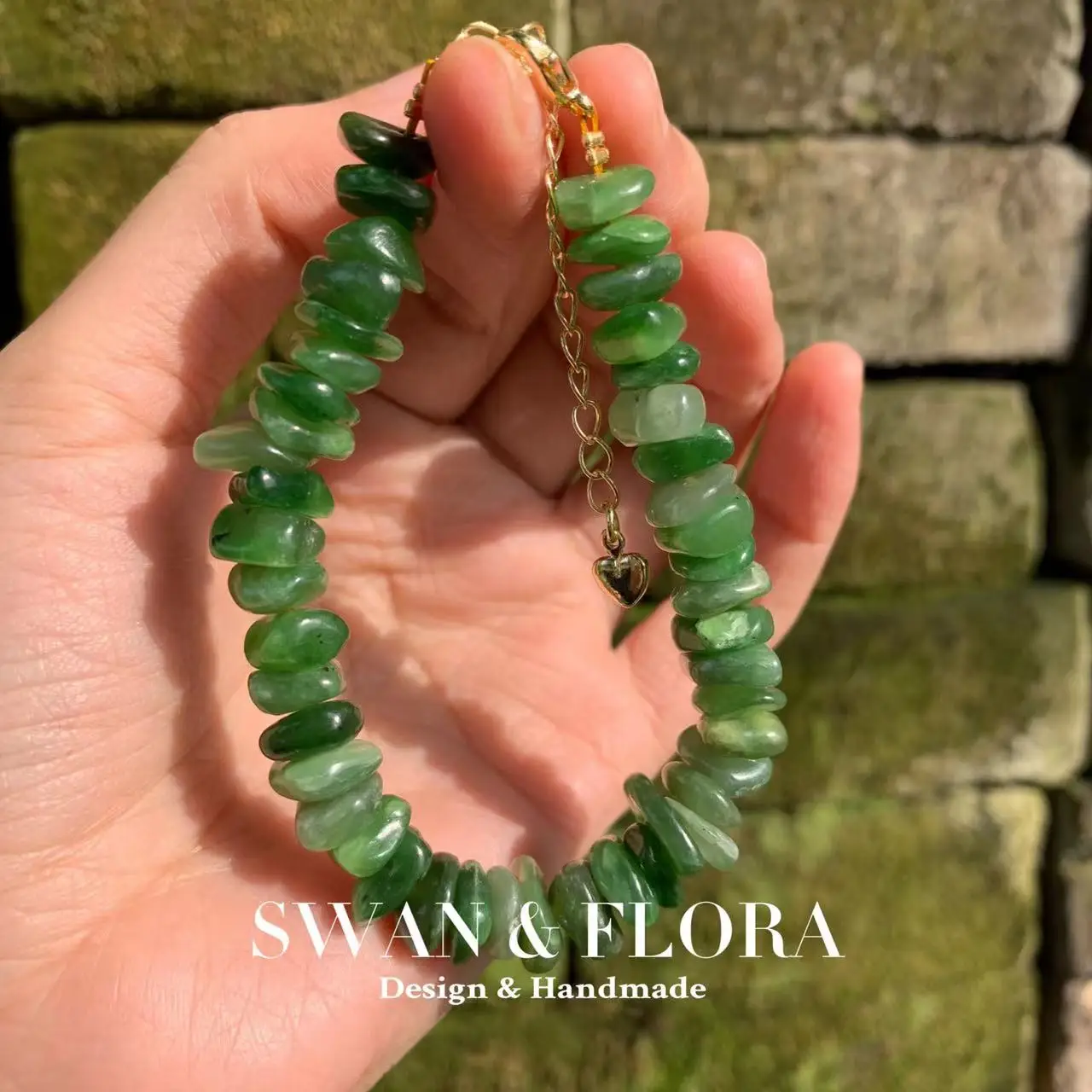 Natural Green Jade Bracelet Nephrite Bracelet Jewelry Handmade Stones Green Wholesale Healing Energy Gift Lucky Jewelry