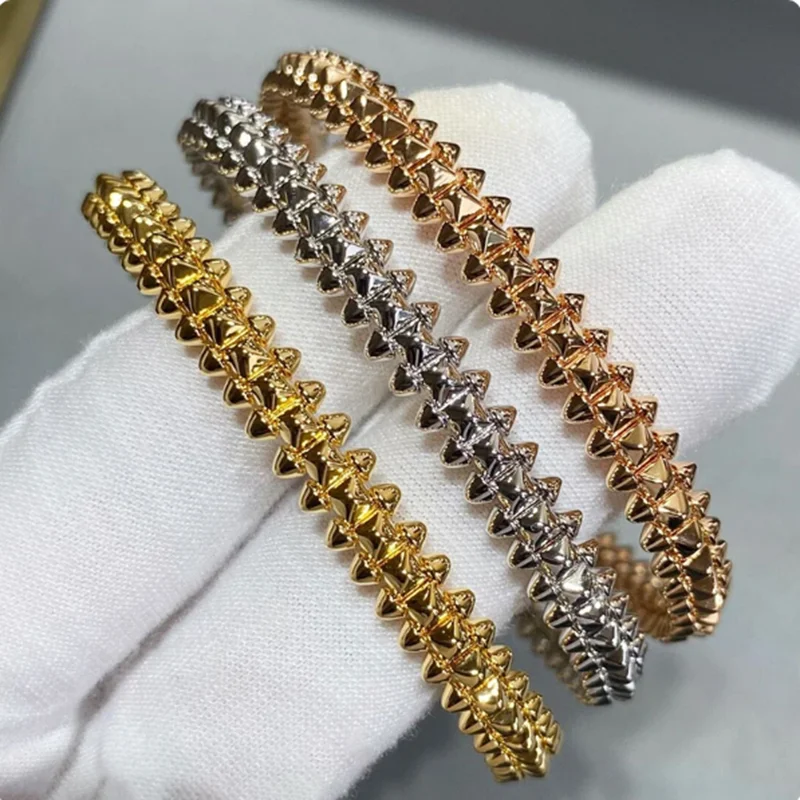 925 Sterling Silver Women's Rivet Bracelet High-end Luxury Jewelry