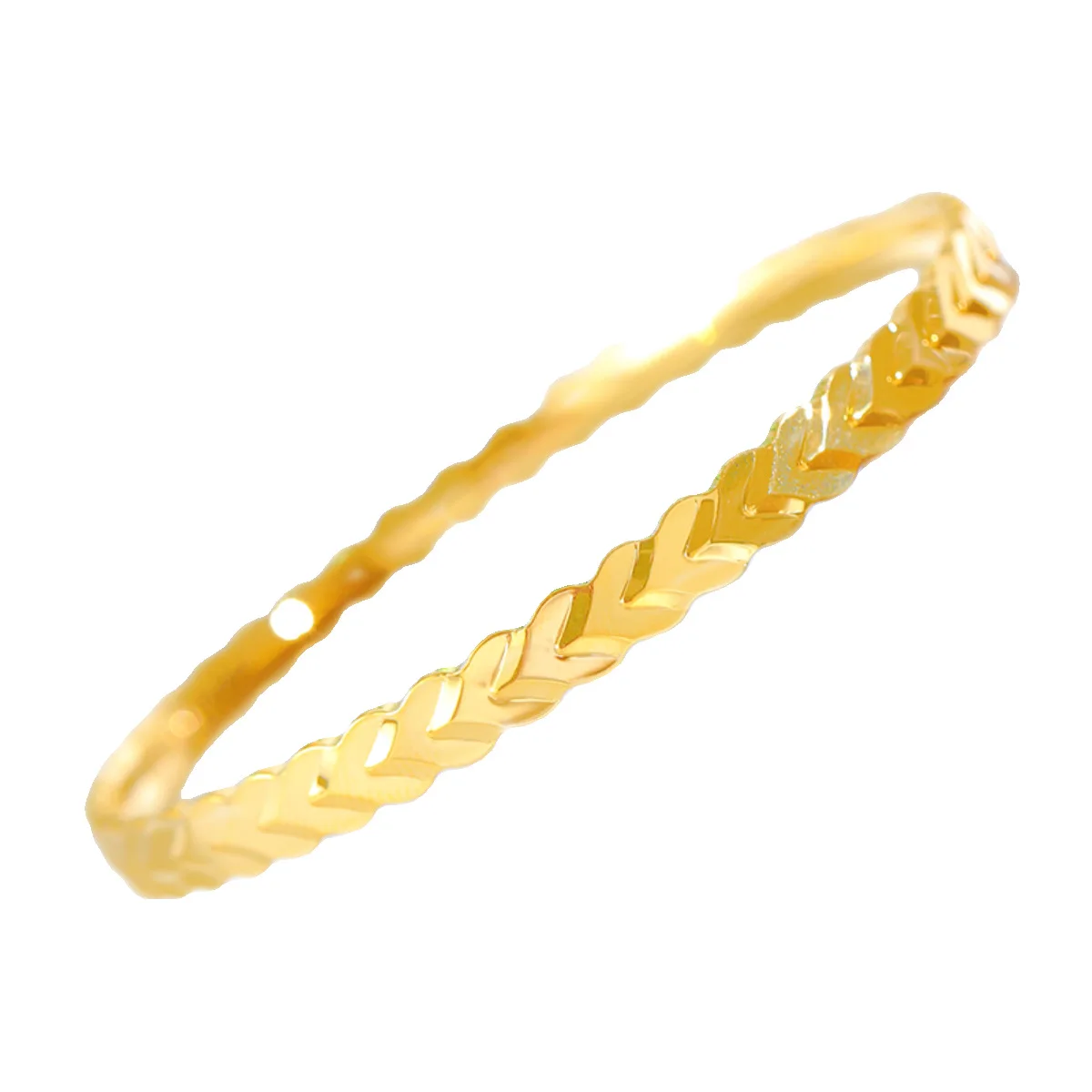 Explosive Flash Golden Wheat Shape Bracelet Bangles 18K Gold Bracelets for Women Lover Bracelet Gifts Not Fade