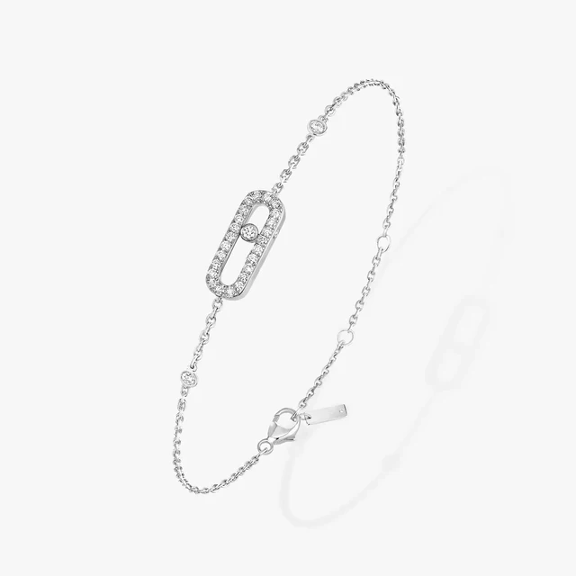 Luxury brand jewelry 925 sterling silver rose gold MOVE series classic sliding single diamond pendant women's bracelet engagemen
