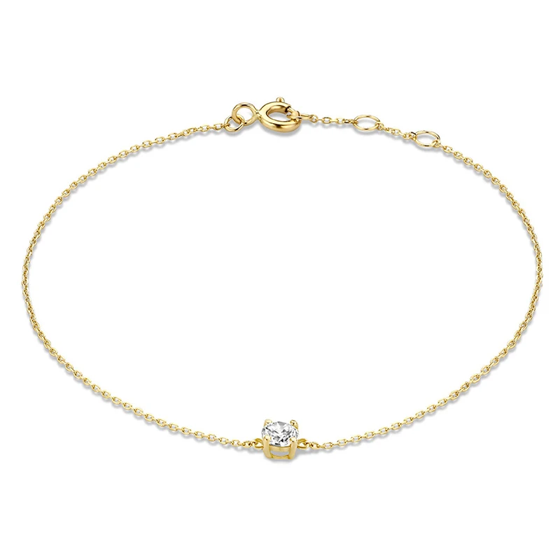 DWJ 18K Gold Zircon Simple Round Stackable Bracelets for Women 925 Sterling Silver Wedding Original High Quality  Fine Jewelry