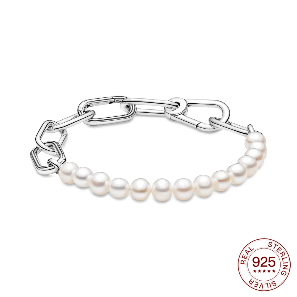 Pearl Silver Bracelet jewelry Fashion Necklace Pearl Fit Original Me Charm For Women Commemorate DIY Gift