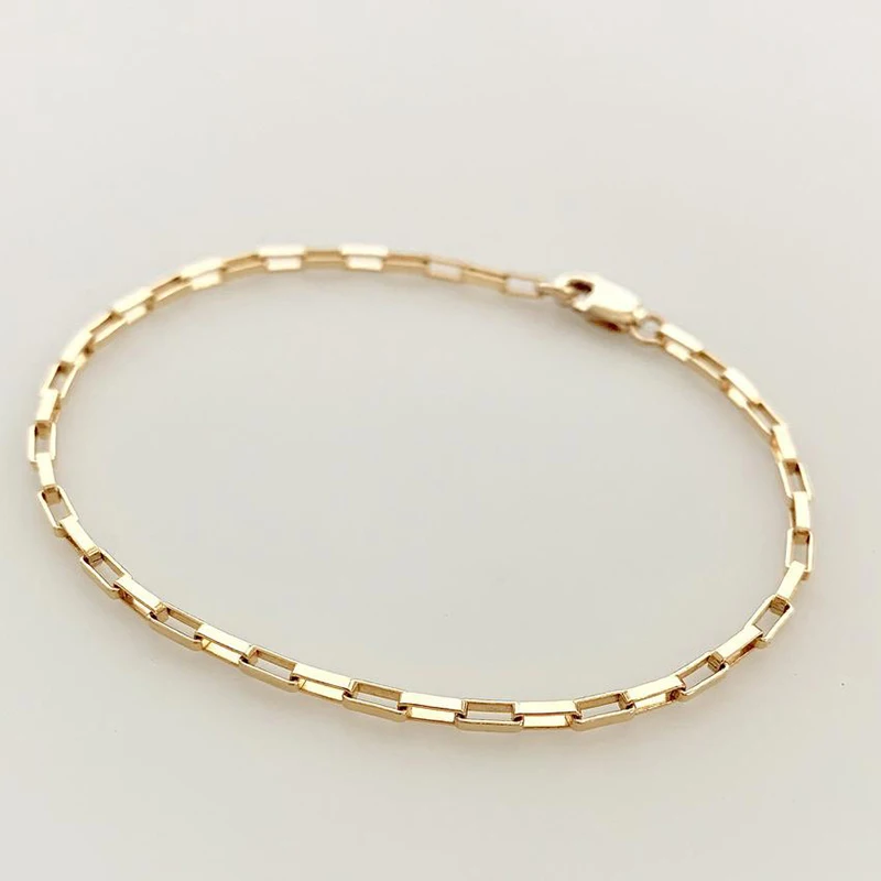 14K Gold Filled Chain Bracelet Handmade Jewelry Boho Charms Bracelets Vintage Anklets for Women Bridesmaid Gift Gold BraceletPro