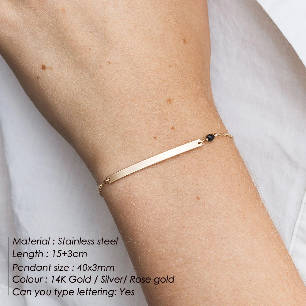 Engrave Name Women's Multilayer Bracelet for Women Paired Stainless Steel Bracelet Best Friend Female Wrist Bracelet Jewelry