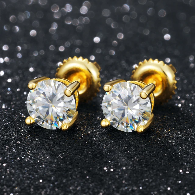 Real 0.1-1 Carat D Color Moissanite Earrings For Women 100% 925 Sterling Silver Earring 2021 Trend Wedding Jewelry 585 Rose Gold