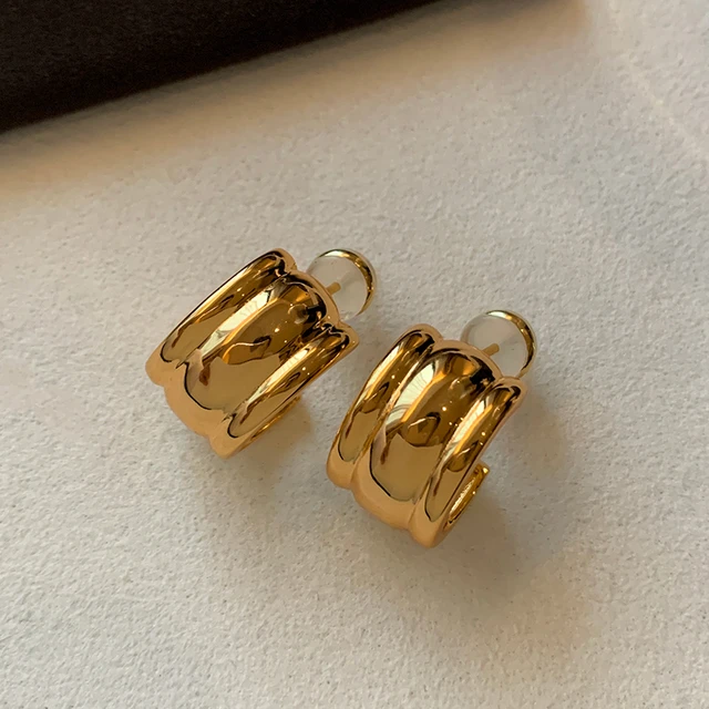 Fashion Jewelry Vintage Temperament Metal Earrings For Women Party Gifts Simply Design Ear Accessories 2024 Trend New