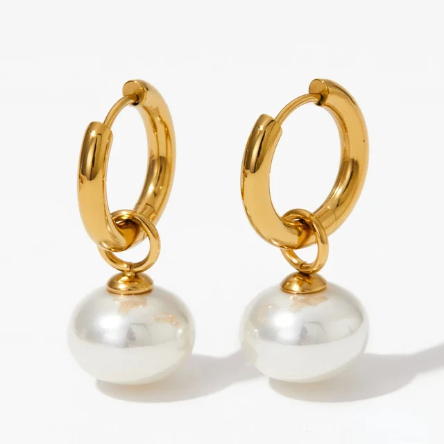 Bilandi Fashion Jewelry High Quality Hoop Simulated Pearls Drop Earrings For Women Wedding Gifts 2024 Trend New