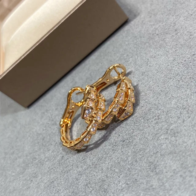 Classic Trendy 925 Sterling Silver Snake Bone Earrings Women'S Personality Fashion Brand Banquet Personalized Luxury Jewelry