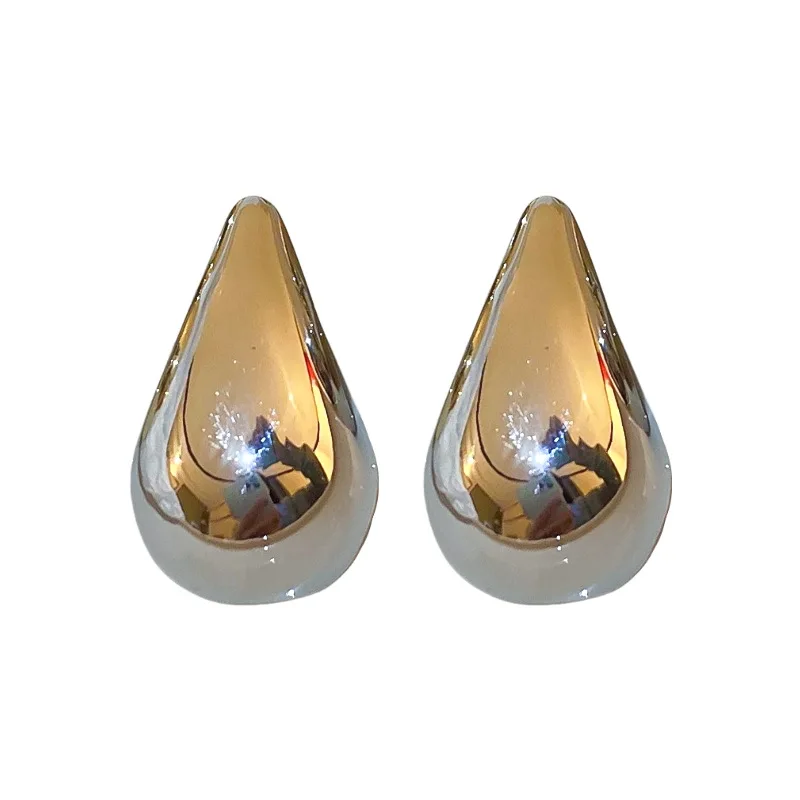 Large Water Drop Metal Earrings For Women Smooth Surface Hot Style Trendy Fashion Jewelry Fancy Gifts Party Accessories 2023372