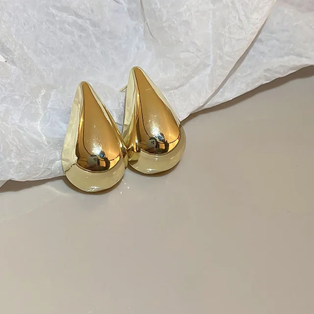 Large Water Drop Metal Earrings For Women Smooth Surface Hot Style Trendy Fashion Jewelry Fancy Gifts Party Accessories 2023372