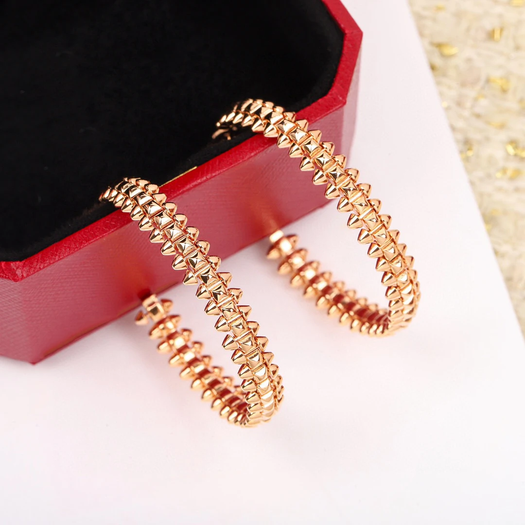 Fashion Jewelry Solid Pure 925 Sterling Earrings Rose Gold Nail Spikes Circle Stud Earrings Luxury Quality Silver Jewelry