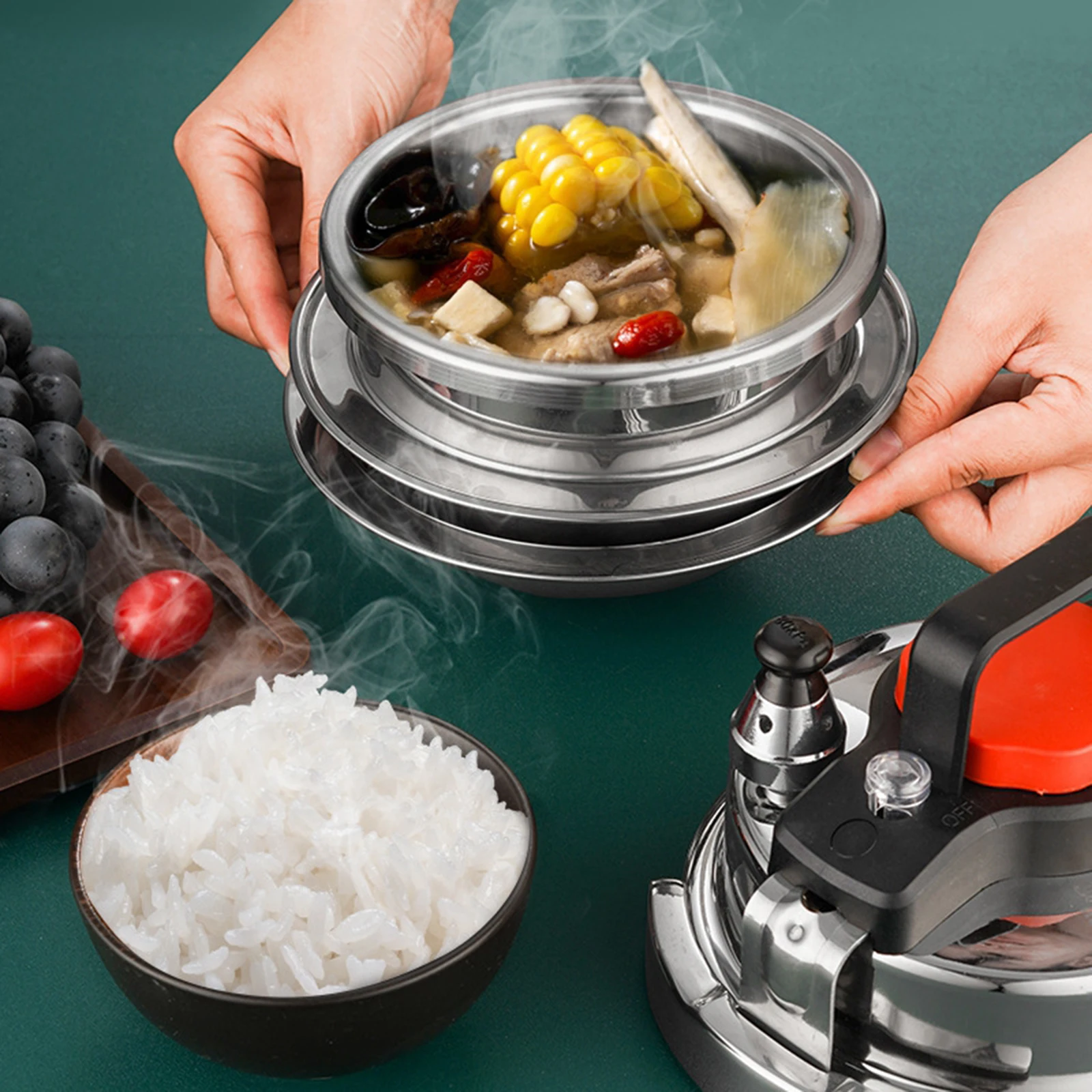 MOEYE 1.4L/1.6L Mini Pressure Cooker Stainless Steel Outdoor Camping Micro Pressure Cooker Household Mini Rice Cooker