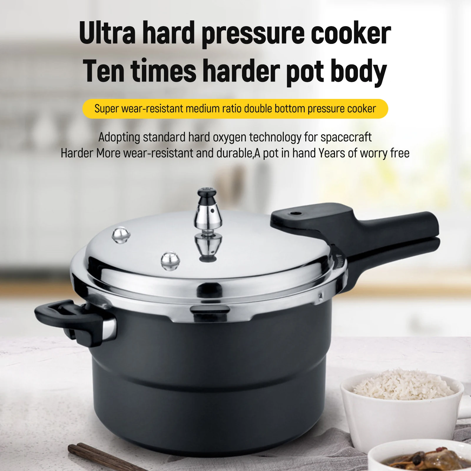 4L-10L Ultra-Durable 403 Stainless Steel Pressure Cooker for Gas and Induction Stoves with Non-Stick Coating and Safety Features