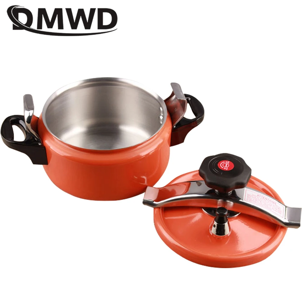 DMWD 2/3L Kitchen Pressure Cooker Aluminum Soup Pot Portable Cooking Pot Outdoor Camping Cookware For Induction cooker Gas Stove