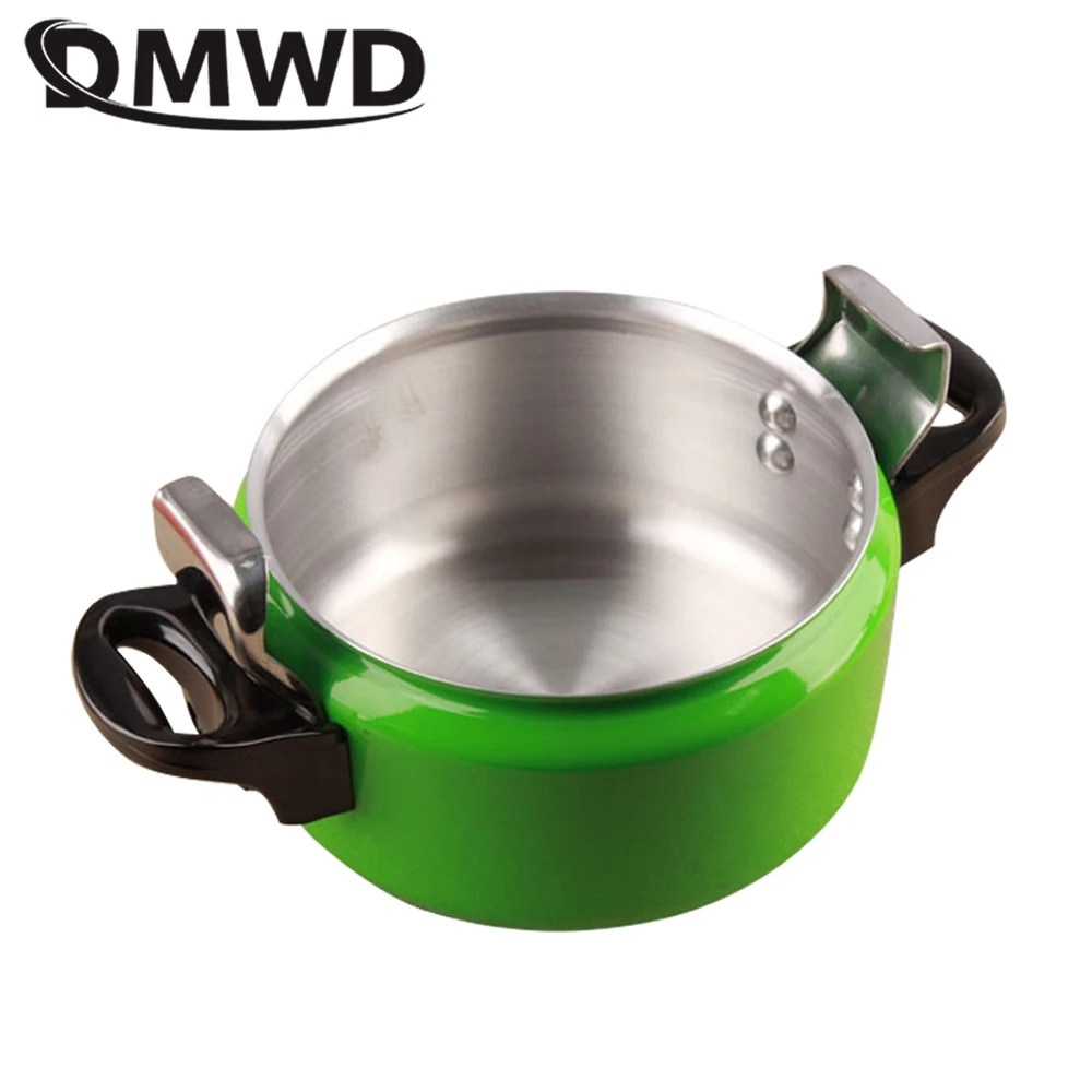 DMWD 2/3L Kitchen Pressure Cooker Aluminum Soup Pot Portable Cooking Pot Outdoor Camping Cookware For Induction cooker Gas Stove