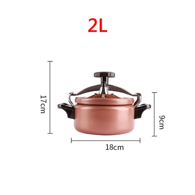 DMWD 2/3L Kitchen Pressure Cooker Aluminum Soup Pot Portable Cooking Pot Outdoor Camping Cookware For Induction cooker Gas Stove