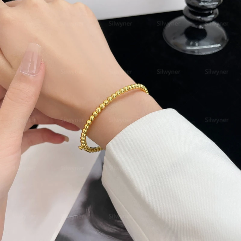 Hot 925 sterling silver rice bead bracelet ladies fashion simple exquisite luxury brand jewelry party Valentine's Day gift